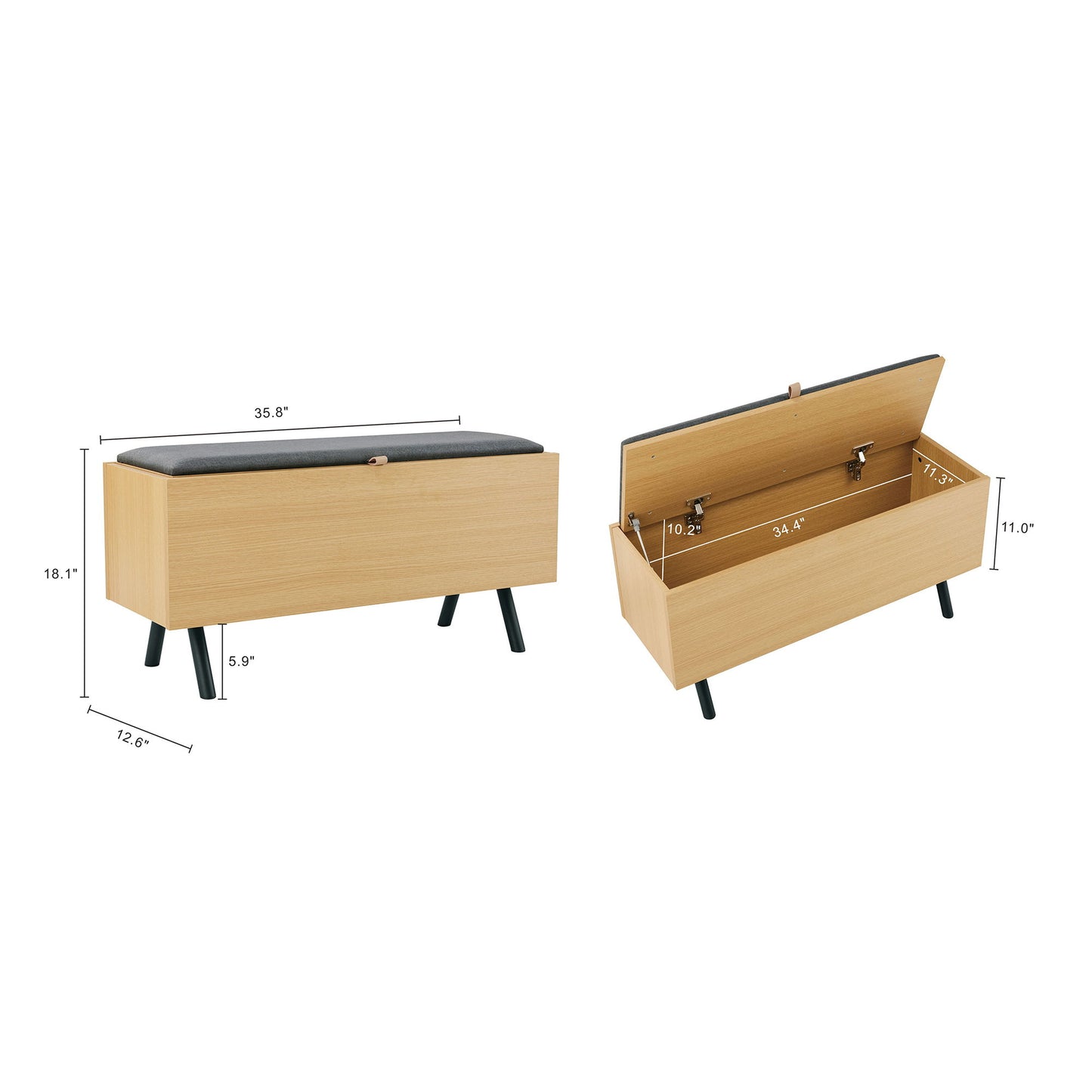 Paloma - Accent Storage Bench - Light Oak