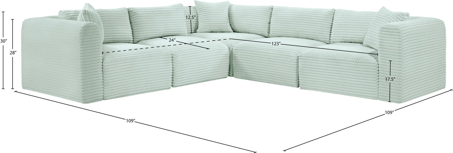 Shaggy - 5 Piece Modular Corner Sectional