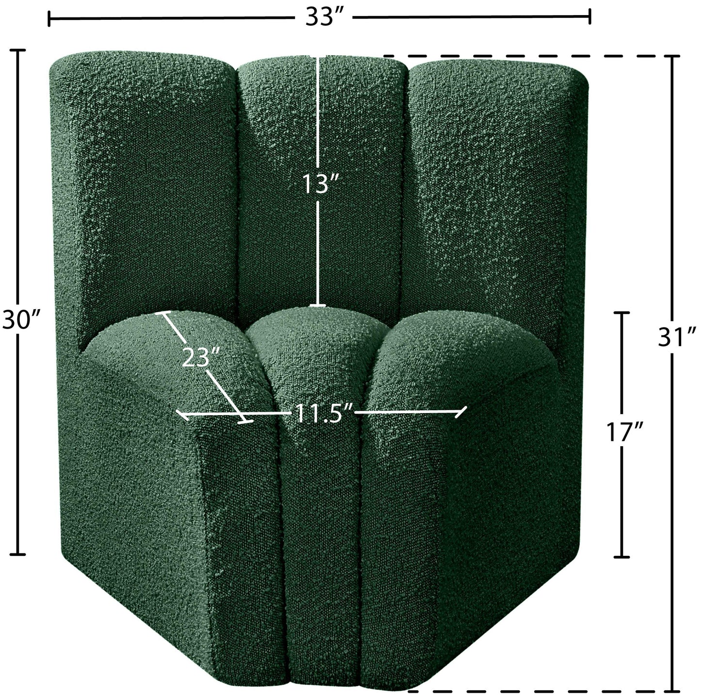 Arc - Boucle Fabric Curved Corner Chair