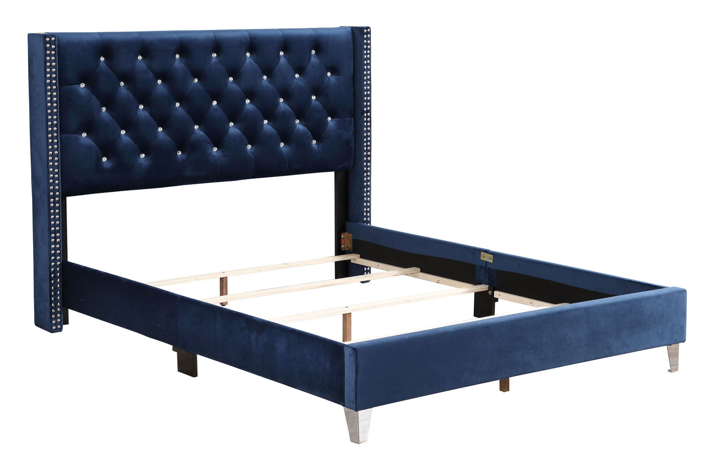 Glory Furniture - Julie - Faux Crystals Tufted Upholstered Bed