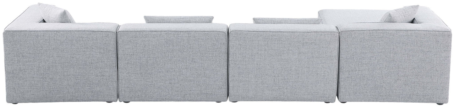 Cube - Linen 5 Piece Modular Sectional With Chaise