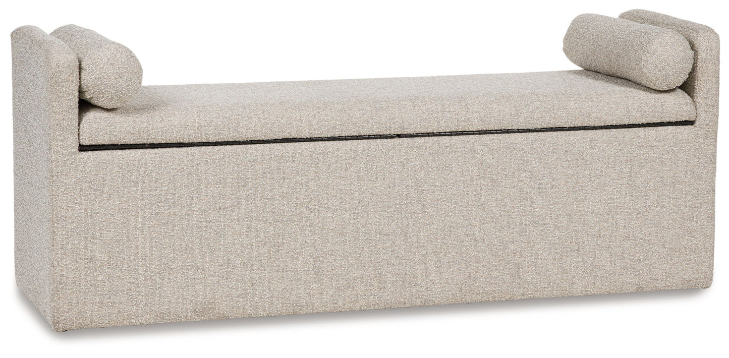 Galliden - Large Upholstered Dining Room Bench - Beige