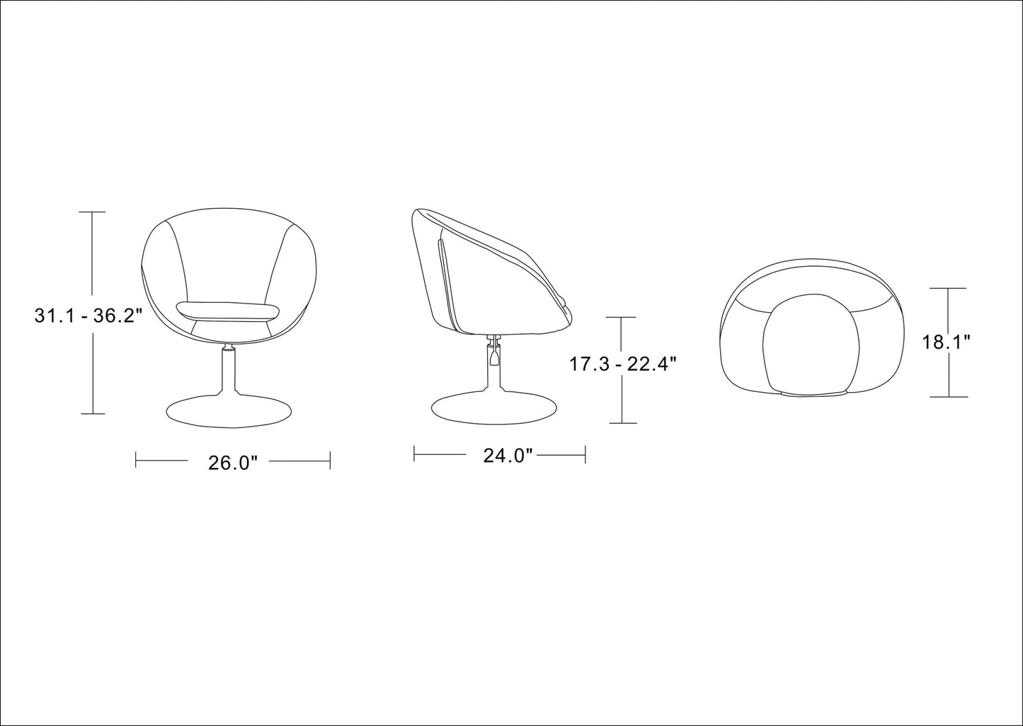 Manhattan Hopper - Swivel Lounge Chair