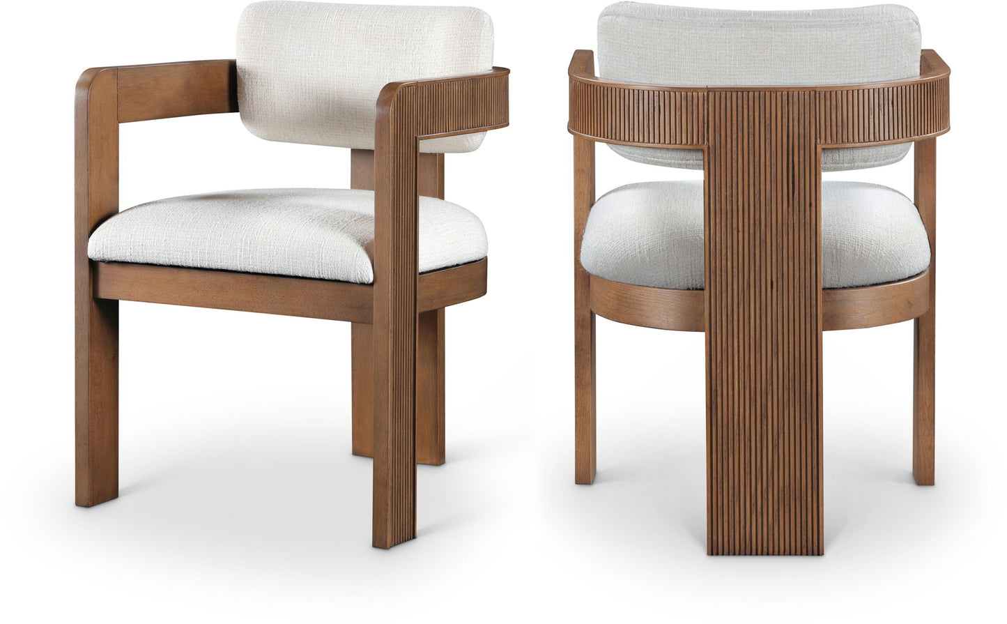 Sacha - Linen Dining Chair With Brown Base (Set of 2)