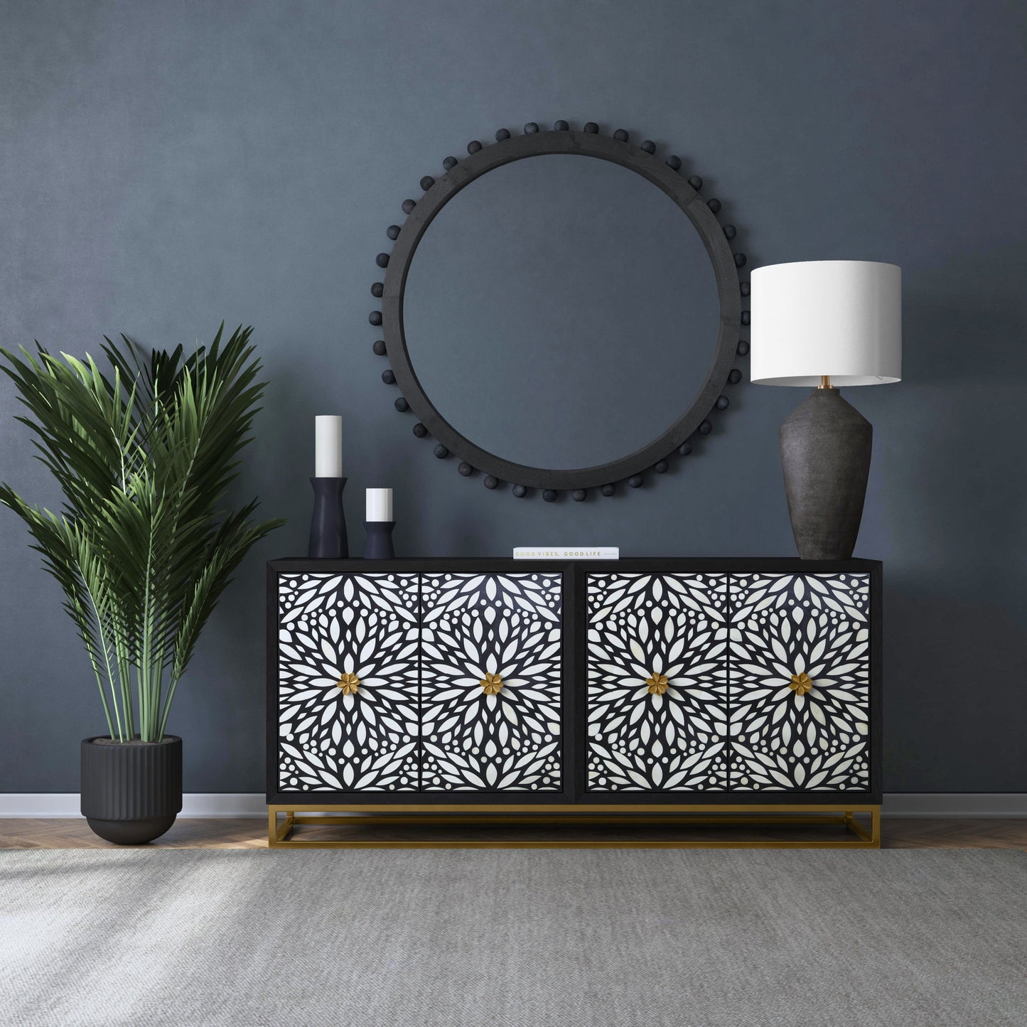 Kaycee - Table Lamp - Matte Black / White