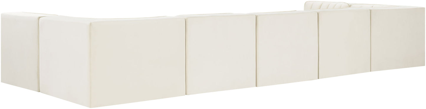 Rummi - Velvet Performance Fabric Upholstered 7 Piece Modular Sectional (With 2 Corner Chairs)