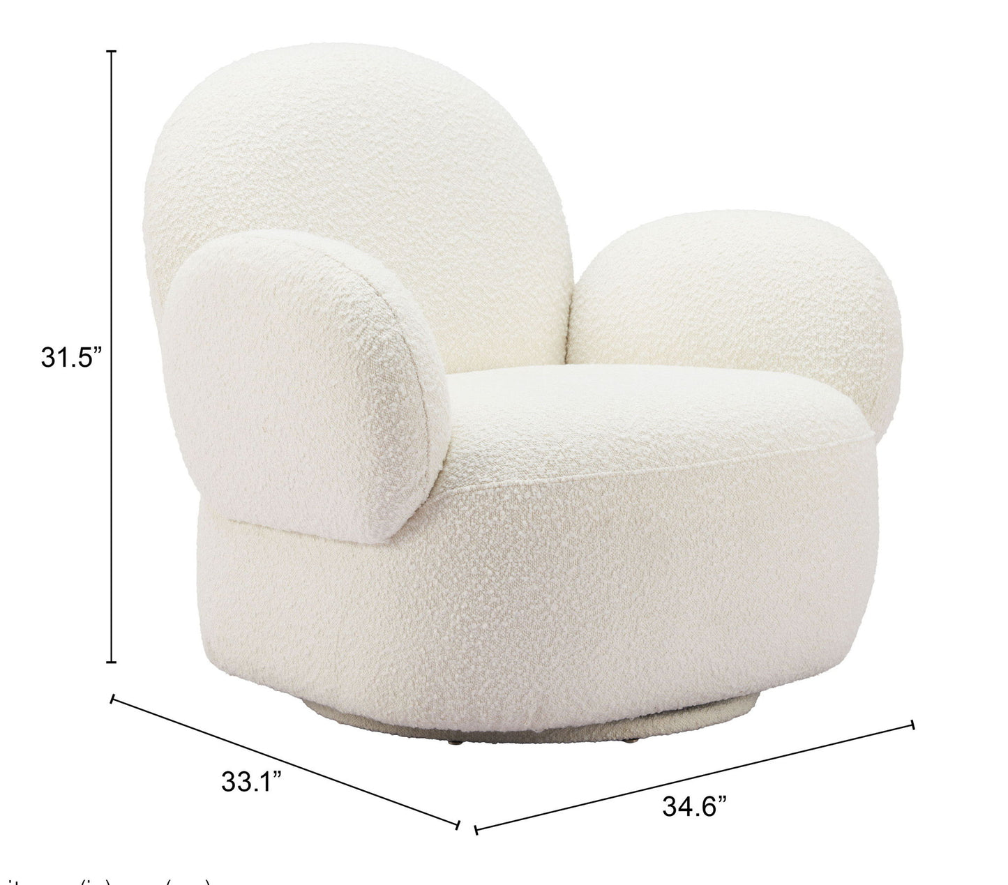 Pilka - Swivel Chair - White