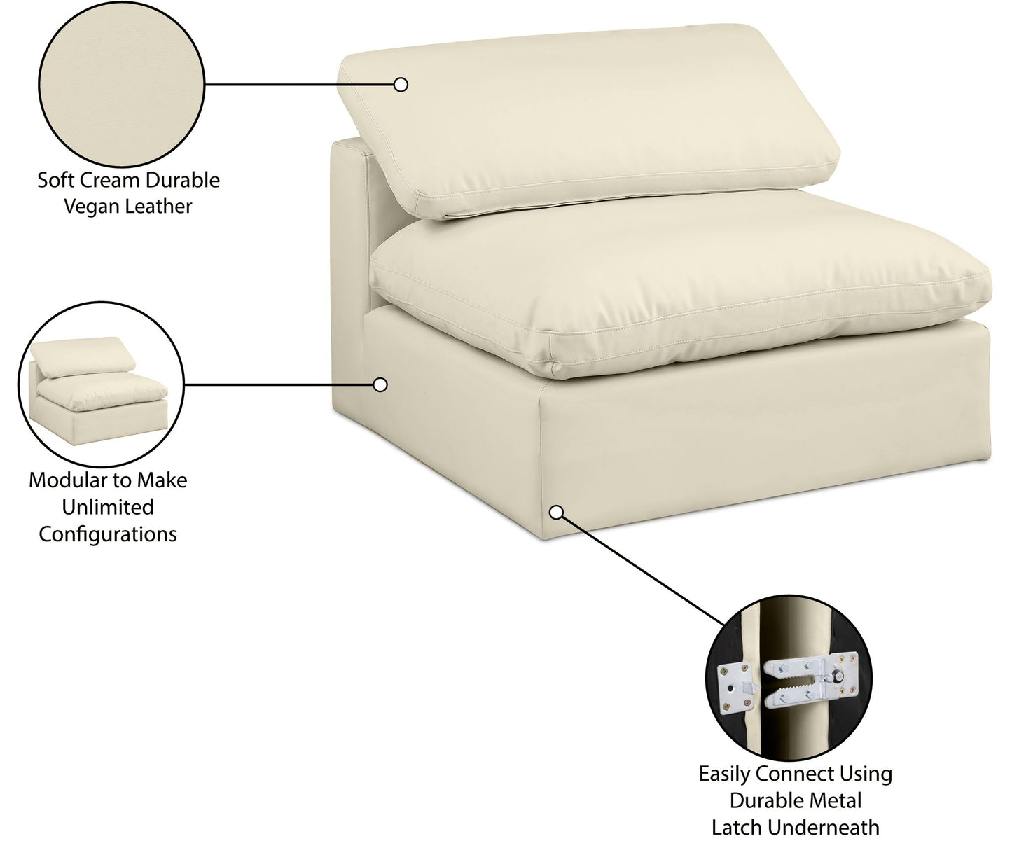 Comfy - Faux Leather Armless Chair