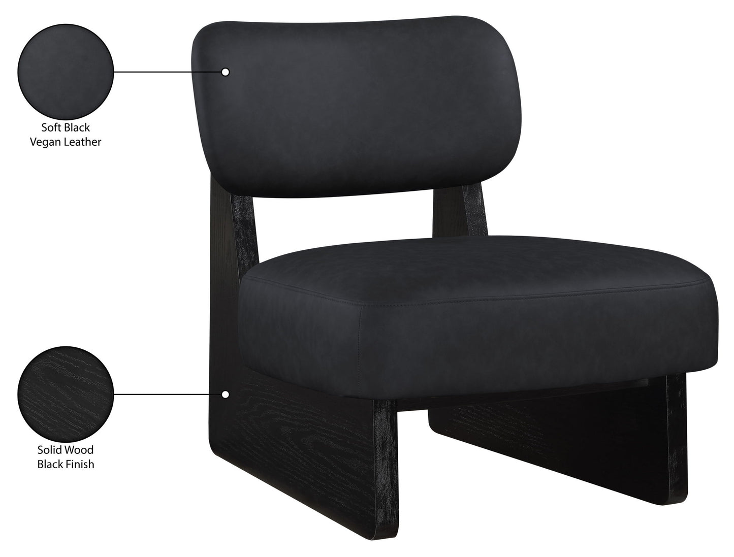 Vetra - Vegan Leather Upholstered Accent Chair With Black Base