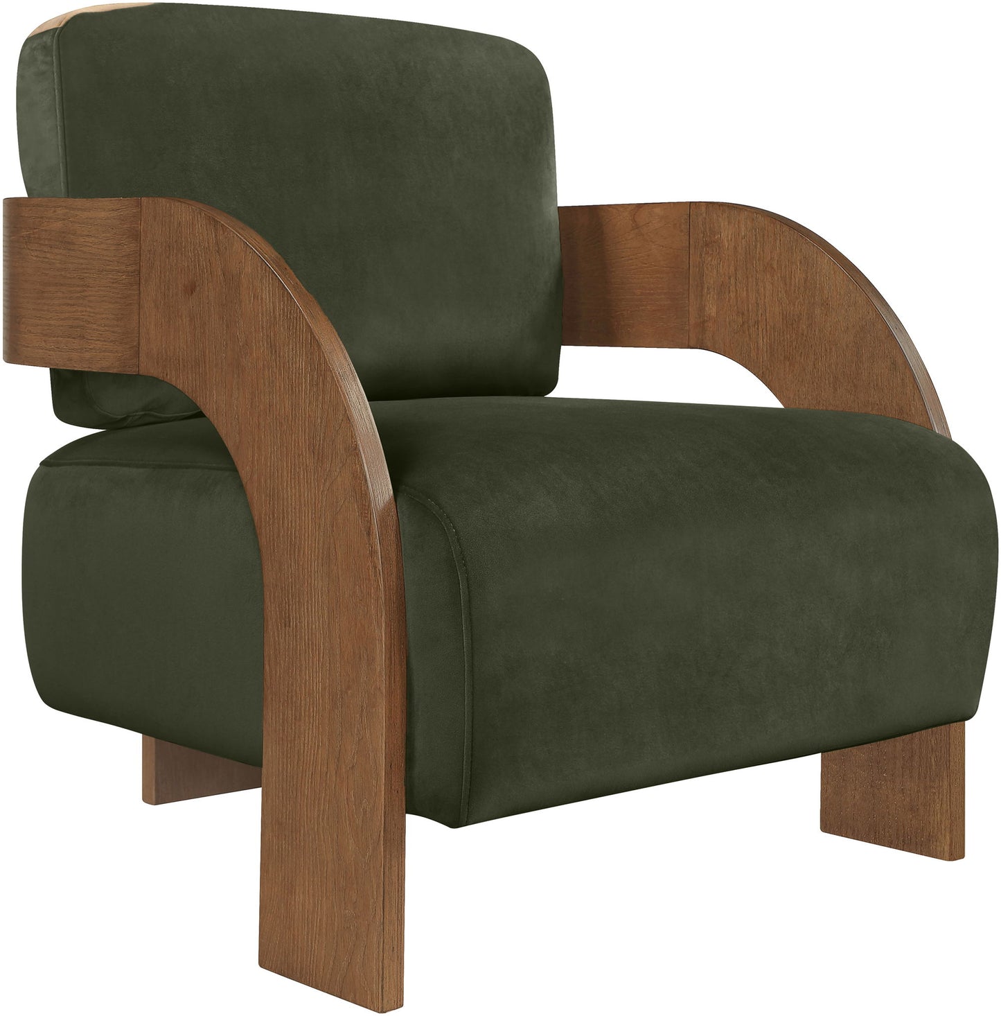 Cedra - Velvet Performance Fabric Upholstered Accent Chair - Brown Frame