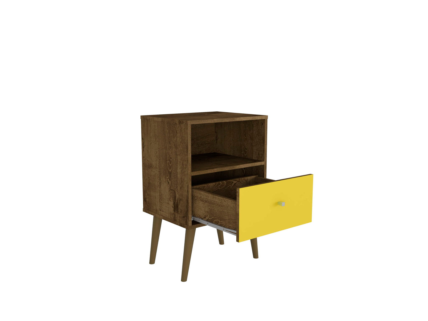 Manhattan Liberty - Nightstand Wtth Rustic Brown Frame