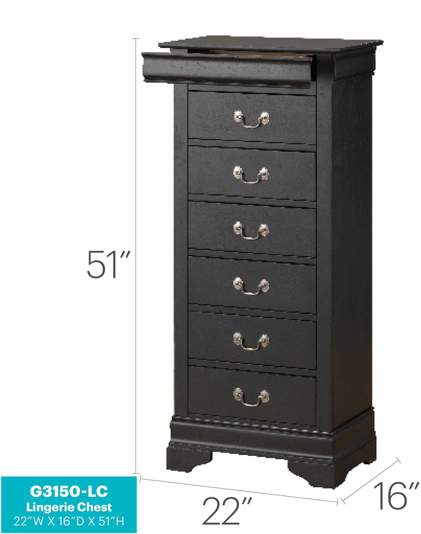 Glory Furniture - Louis Phillipe - Lingerie Chest