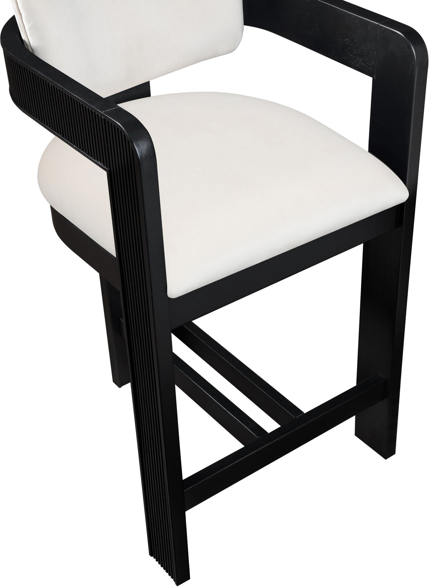 Sacha - Velvet Stool With Black Base