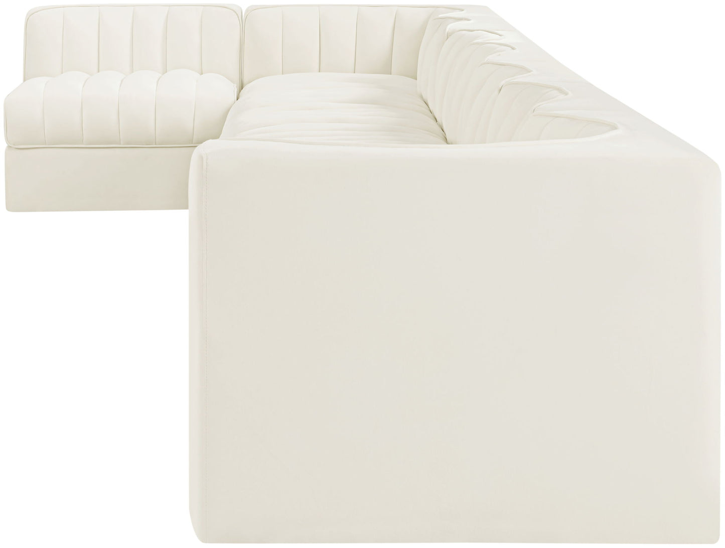 Rummi - Velvet Performance Fabric Upholstered 8 Piece Modular Sectional, L-Shaped (Right)