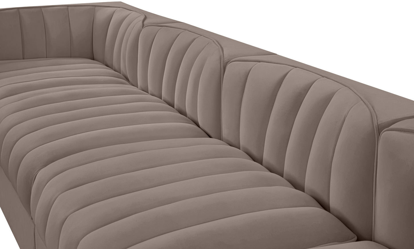 Rummi - Velvet Performance Fabric Upholstered 5 Piece Modular Sofa