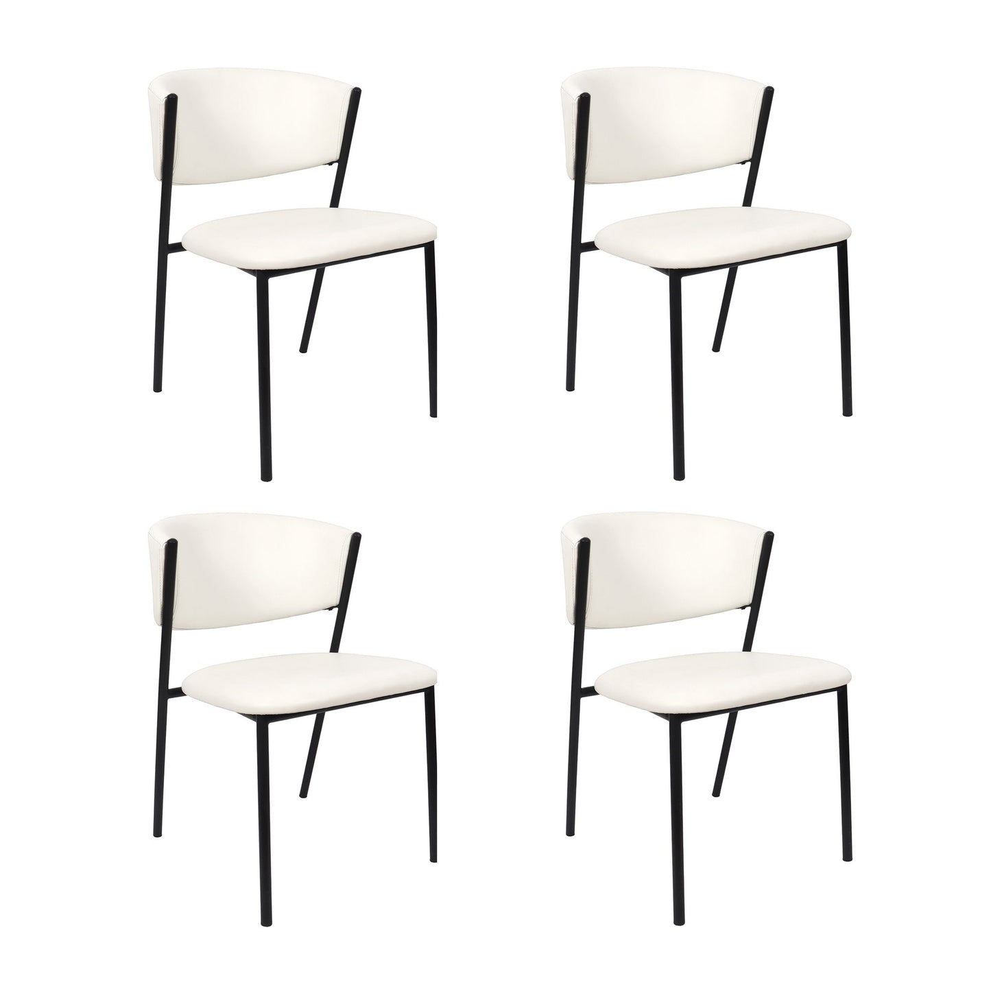 Manhattan Drift - Vegan Leather Metal Side Chair (Set of 4)