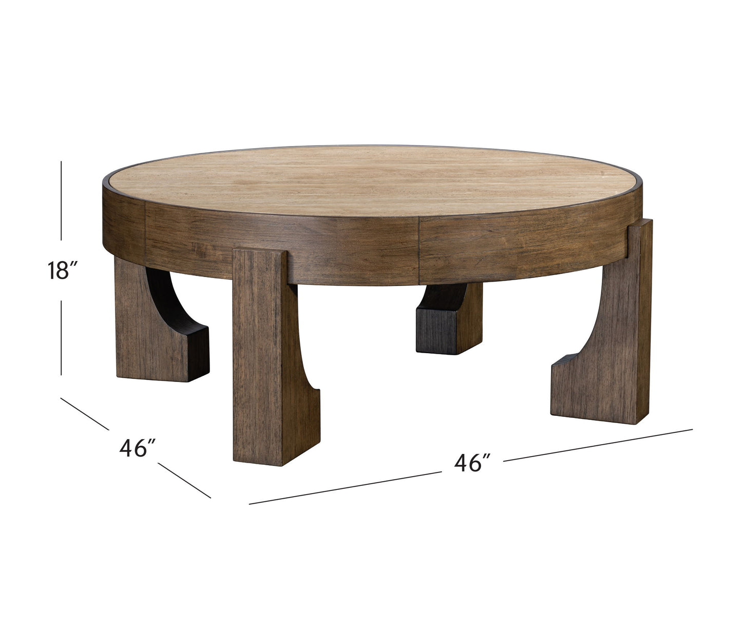 Canyon - Cocktail Table - Espresso / Travertine