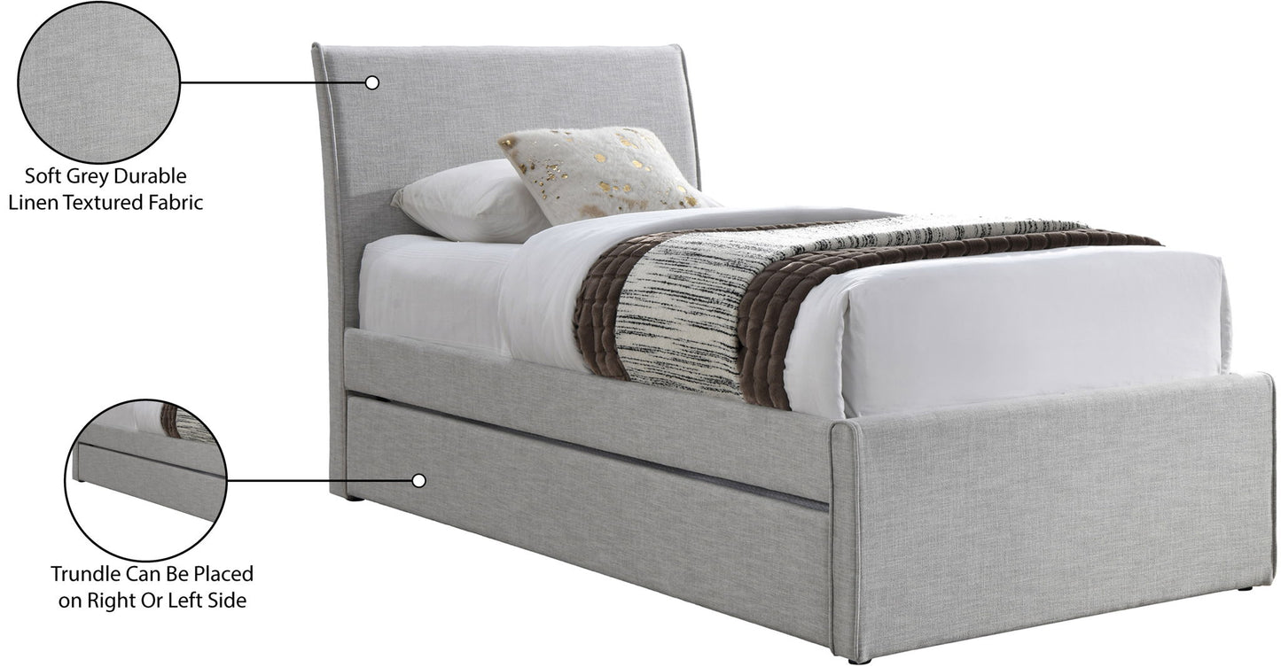 Myles - Linen Twin Trundle Bed