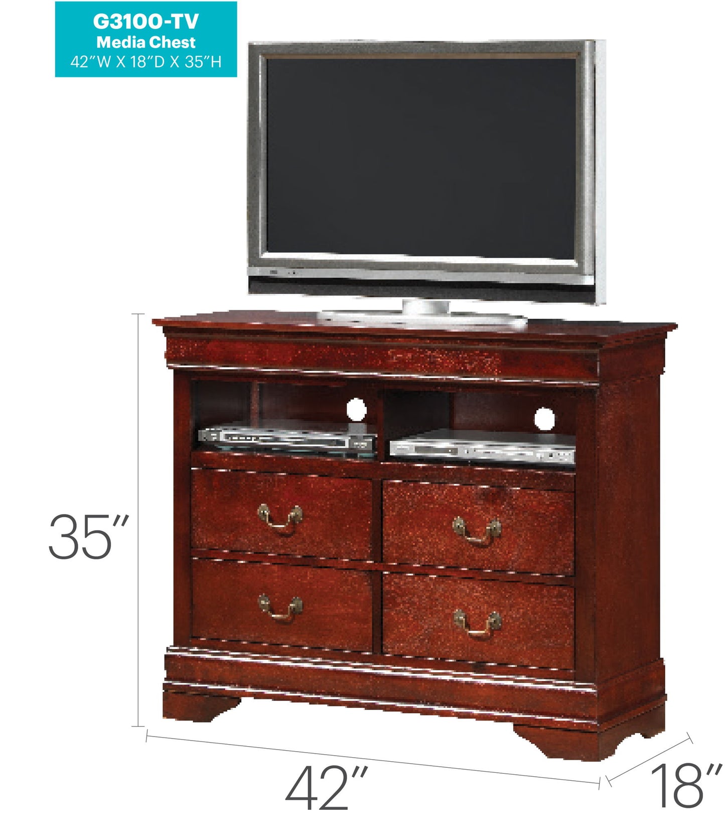 Glory Furniture - Louis Phillipe - Media Chest