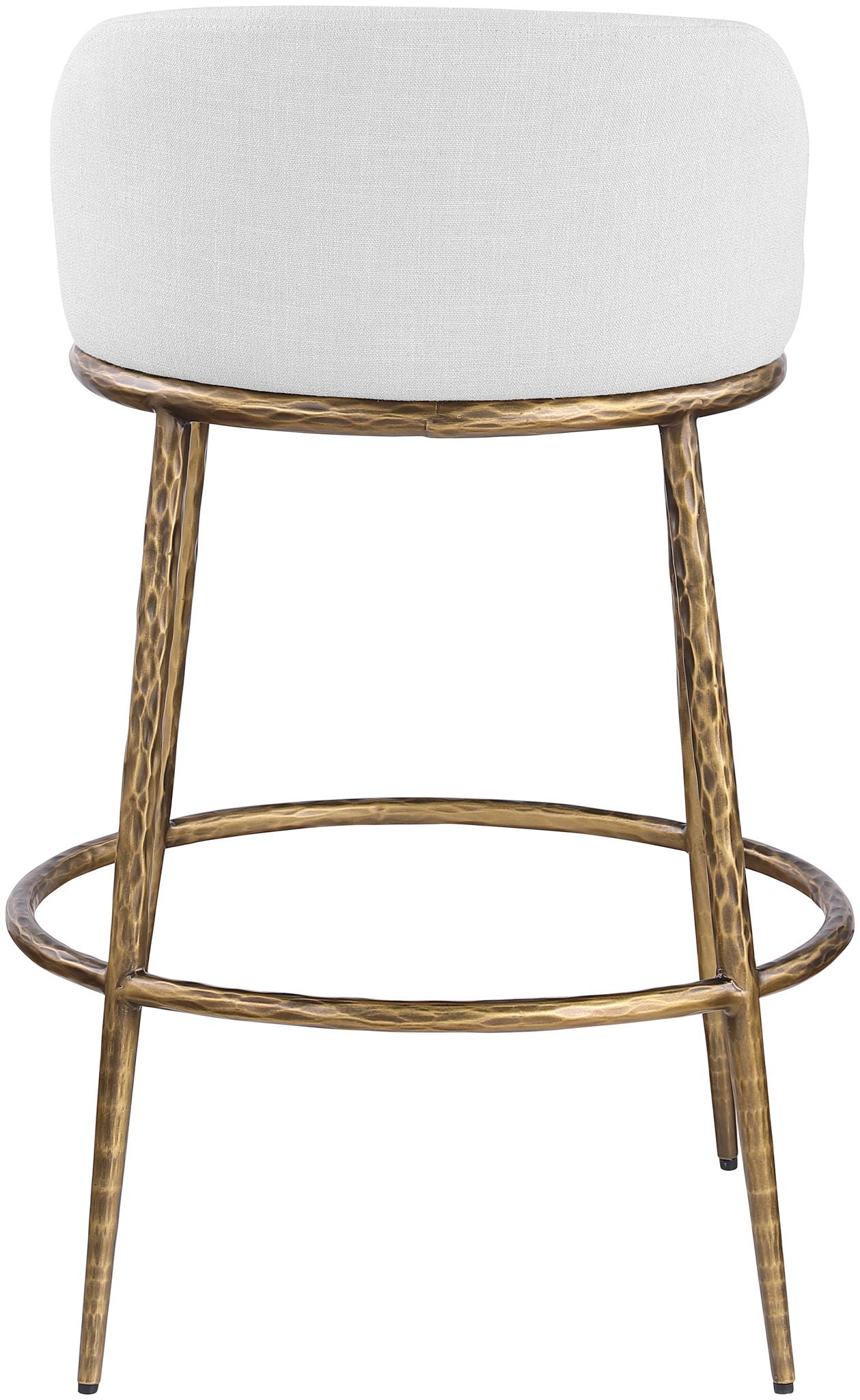 Ferro - Performance Fabric Upholstered Bar Stool - Antique Brass