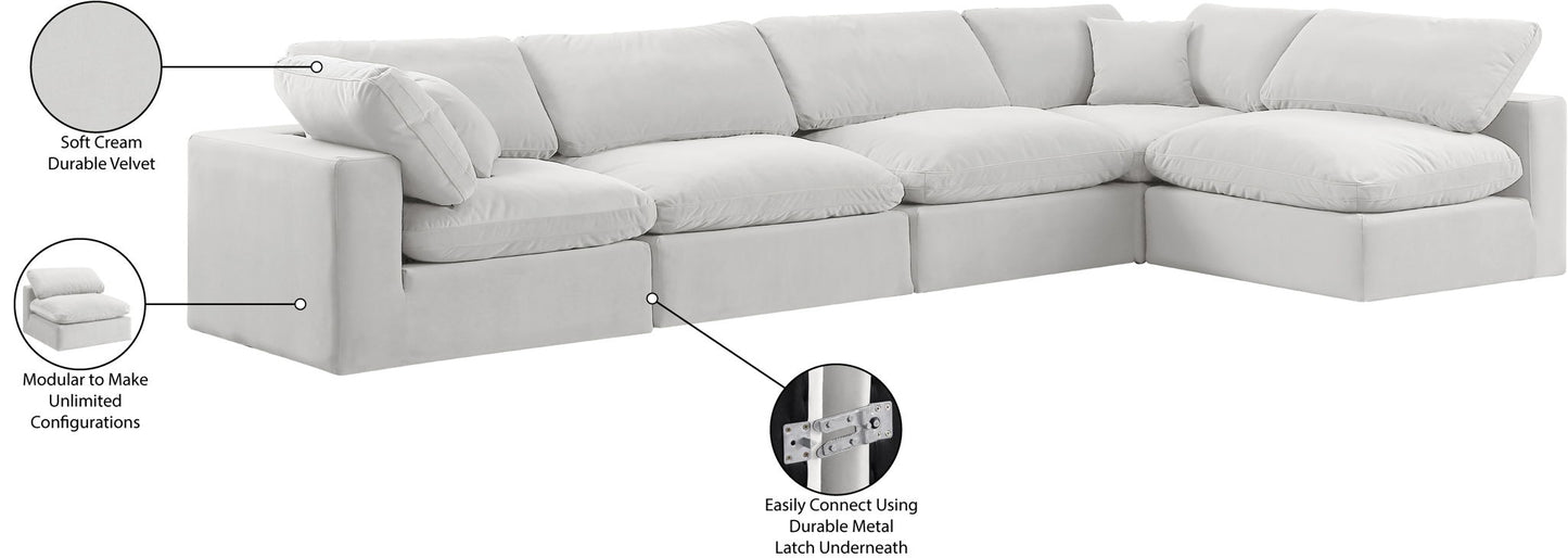 Comfy - 5 Piece Velvet Modular Sectional