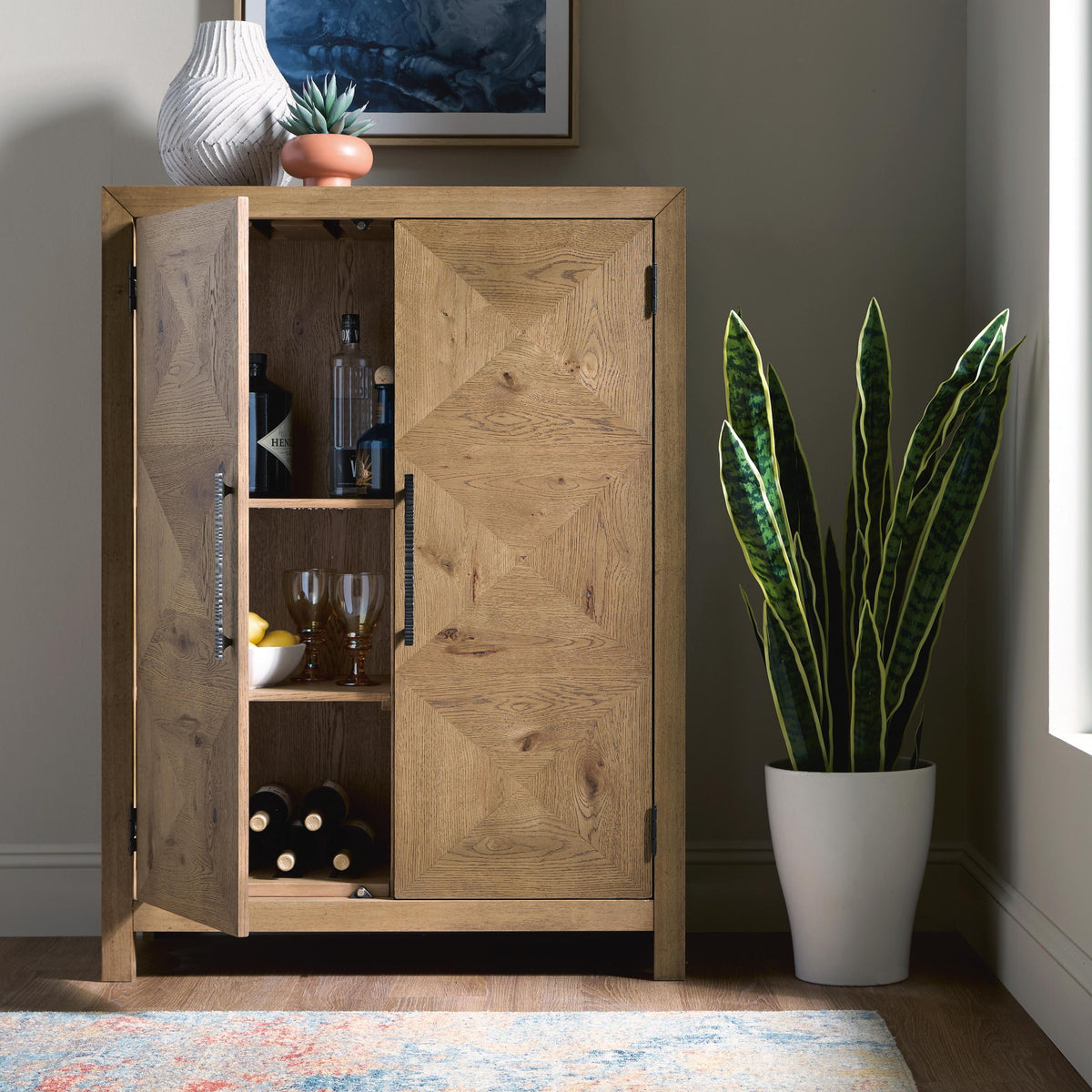 Clayburns - Bar Cabinet - Light Brown
