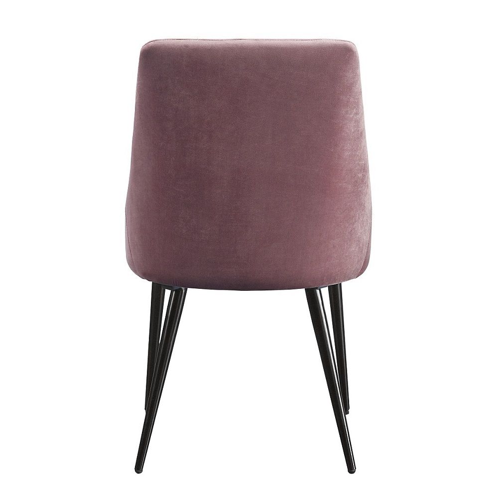 Riley - Side Chair (Set of 2) - Pink Fabric & Black