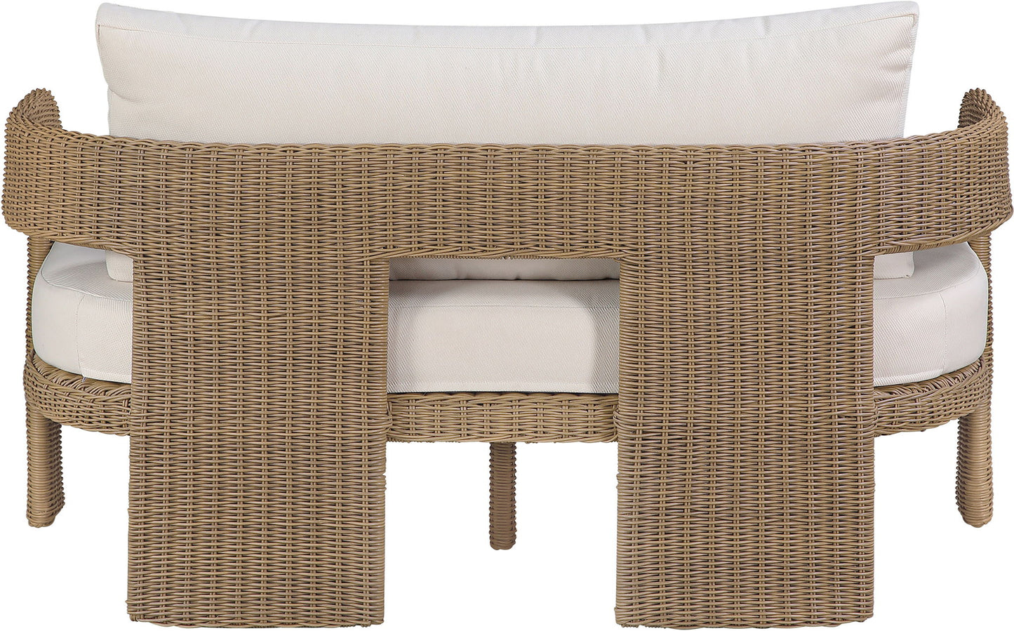 Sandbay - Olefin Water Resistant Fabric And Wicker Outdoor Patio Loveseat