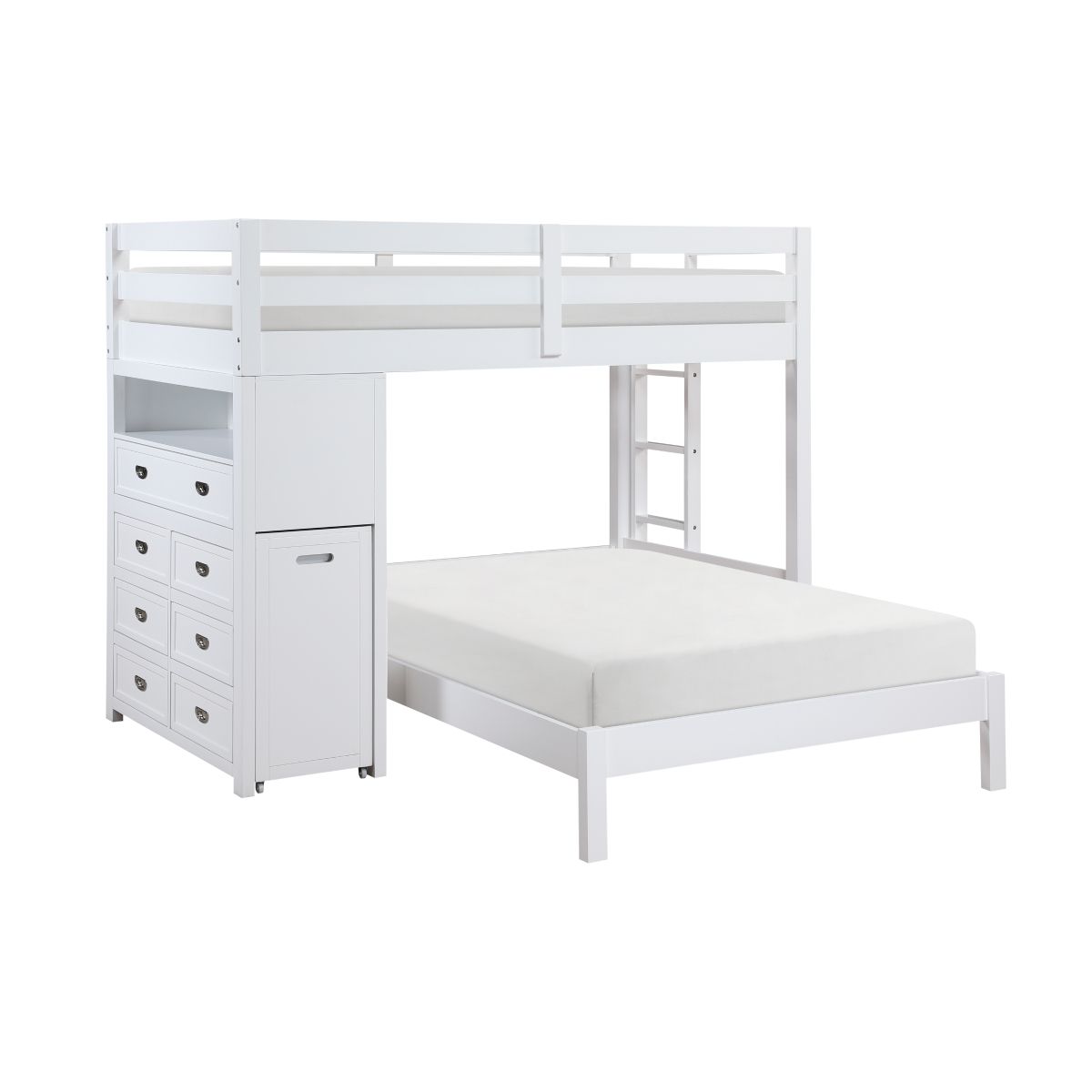 Sloane Twin/Full Loft Bunk Bed with Chest and Hidden Desk