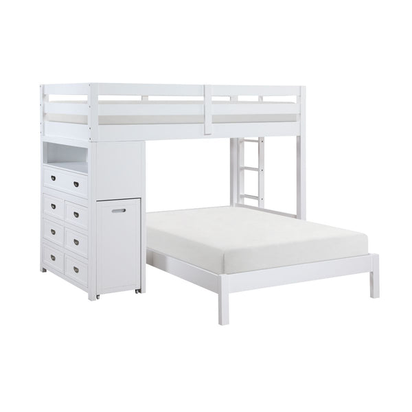 Sloane Twin/Full Loft Bunk Bed with Chest and Hidden Desk