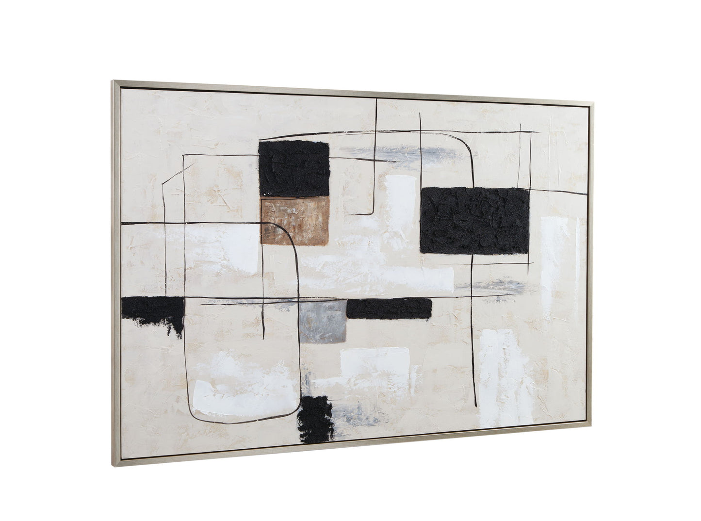 Quartershot Framed Canvas - Beige / Black