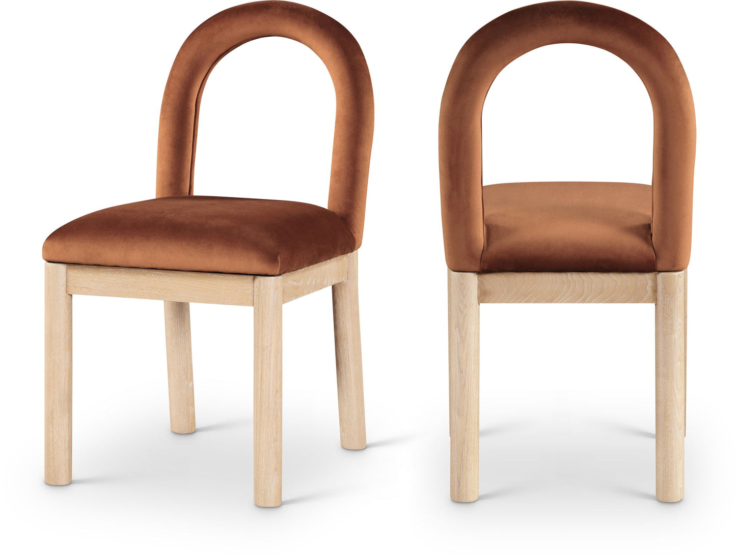 Conrad - Velvet Dining Chair With Natural Legs