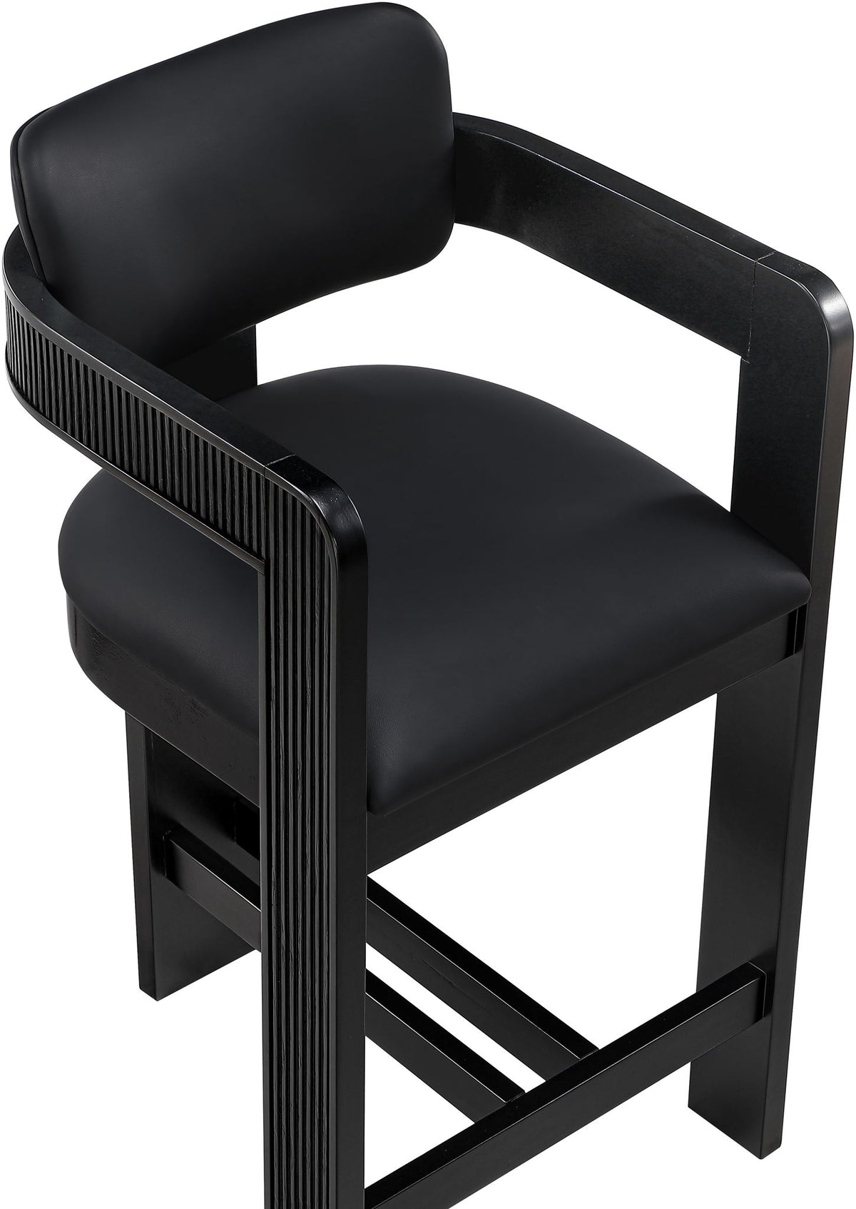 Sacha - Vegan Leather Upholstered Counter Stool With Black Base