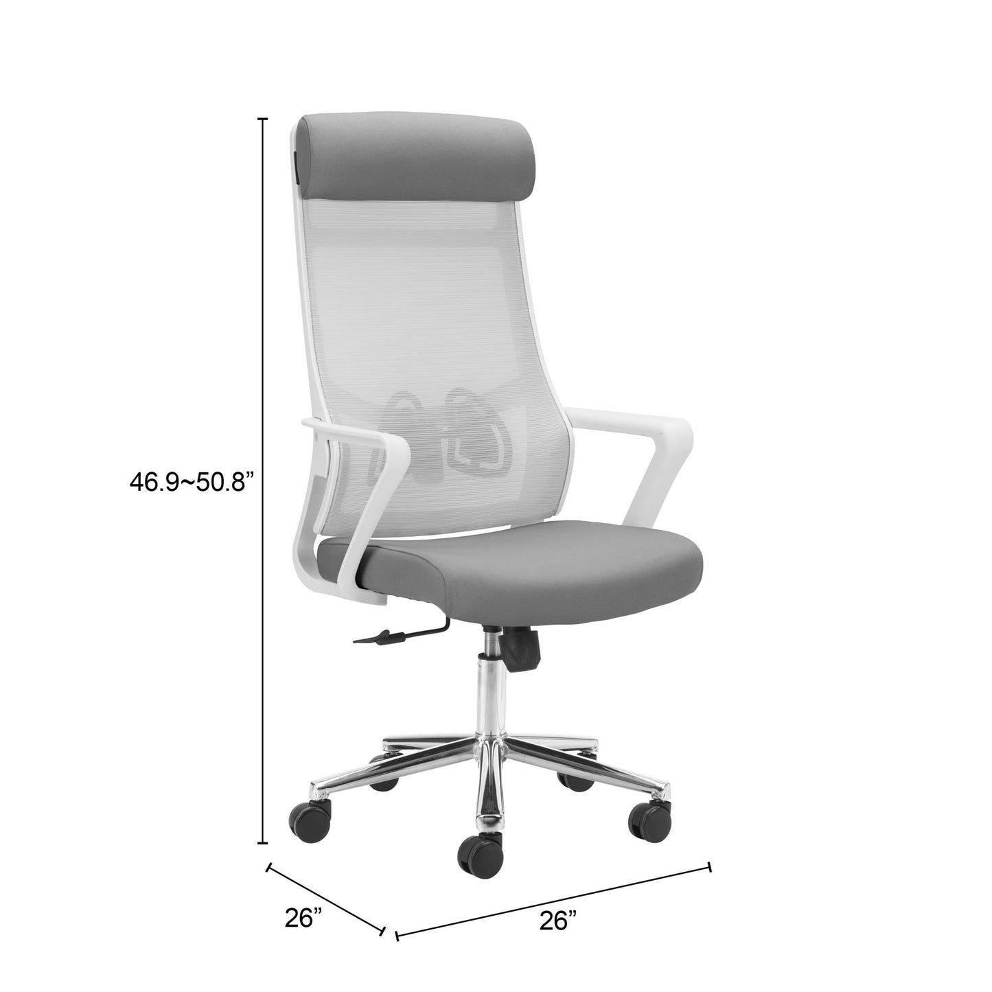 Jett - High Back Office Chair - Light Gray