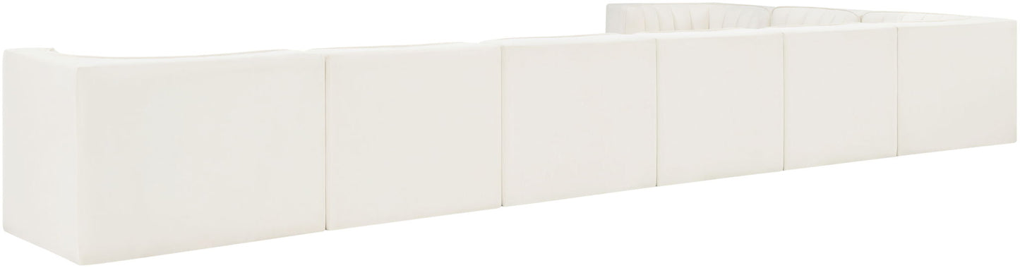 Rummi - Velvet Performance Fabric Upholstered 8 Piece Modular Sectional (With 3 Corner Chairs)