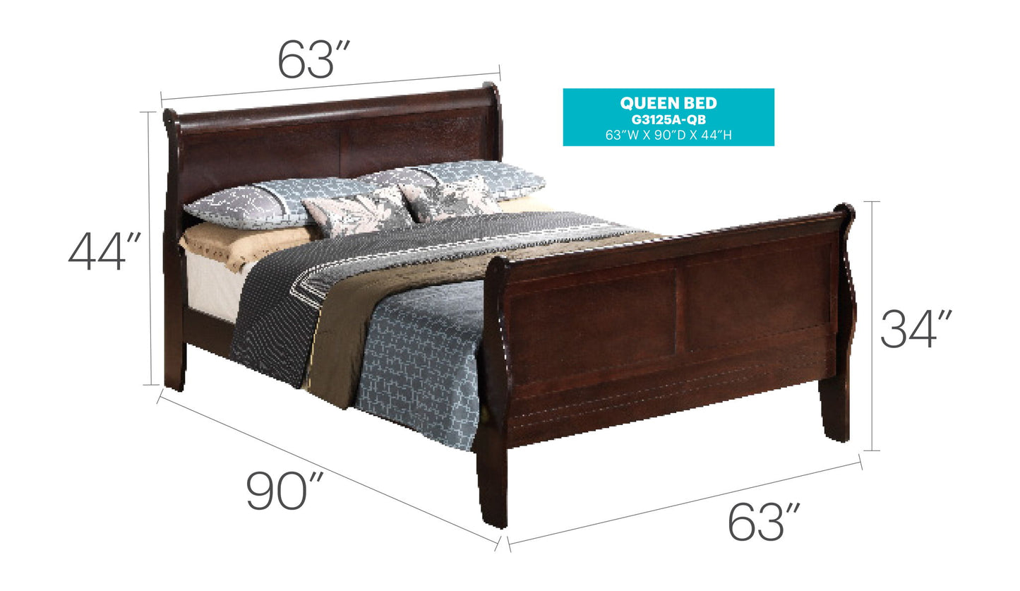 Glory Furniture - Louis Phillipe - Sleigh Bed