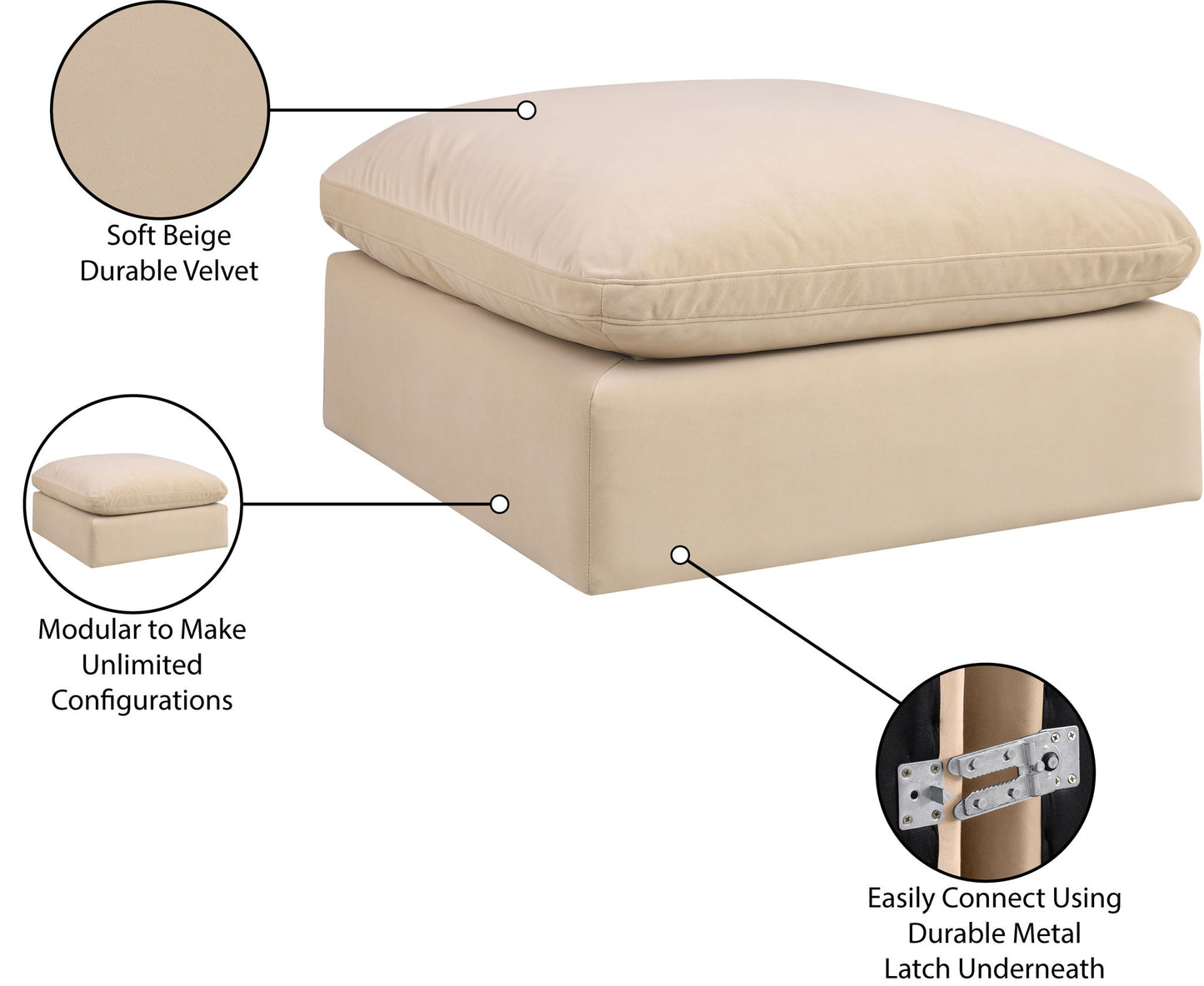 Comfy - Velvet Ottoman