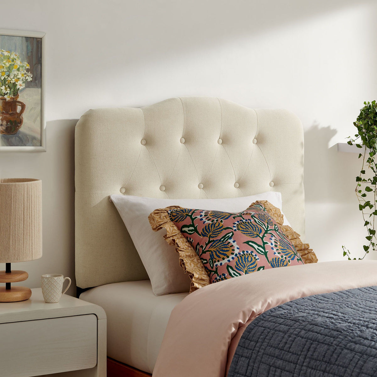 Annabel Upholstered Headboard - Twin, Linen