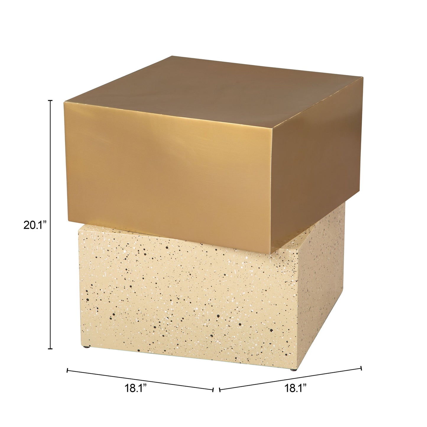 Cinza - Side Table - Gold / Beige