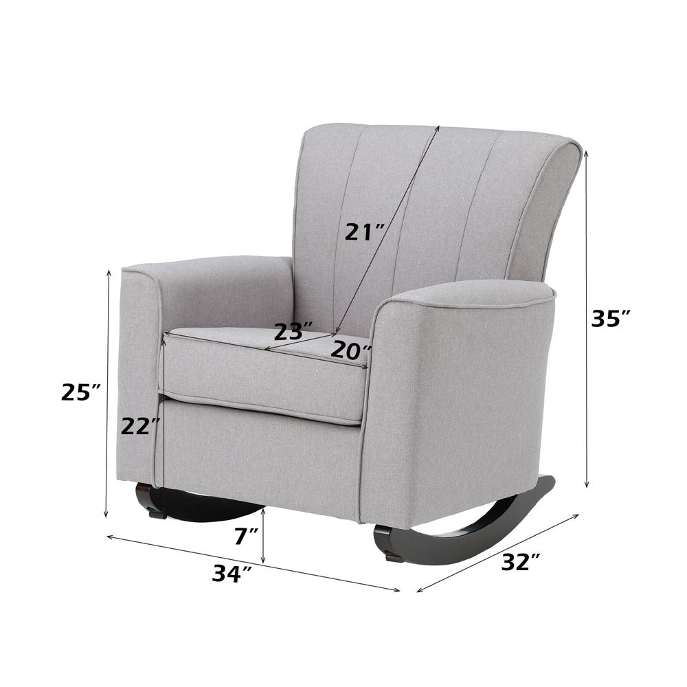Denzell - Rocking Chair - Light Gray Linen