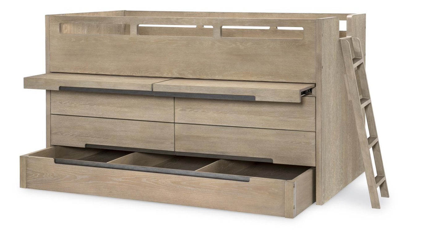 District - Complete Captains Bed - Weathered Oak