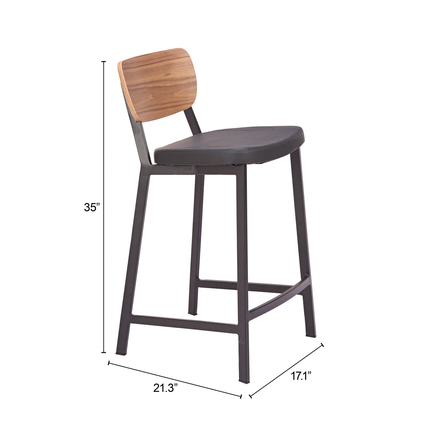 Ardenne - Counter Stool (Set of 2) - Black / Brown