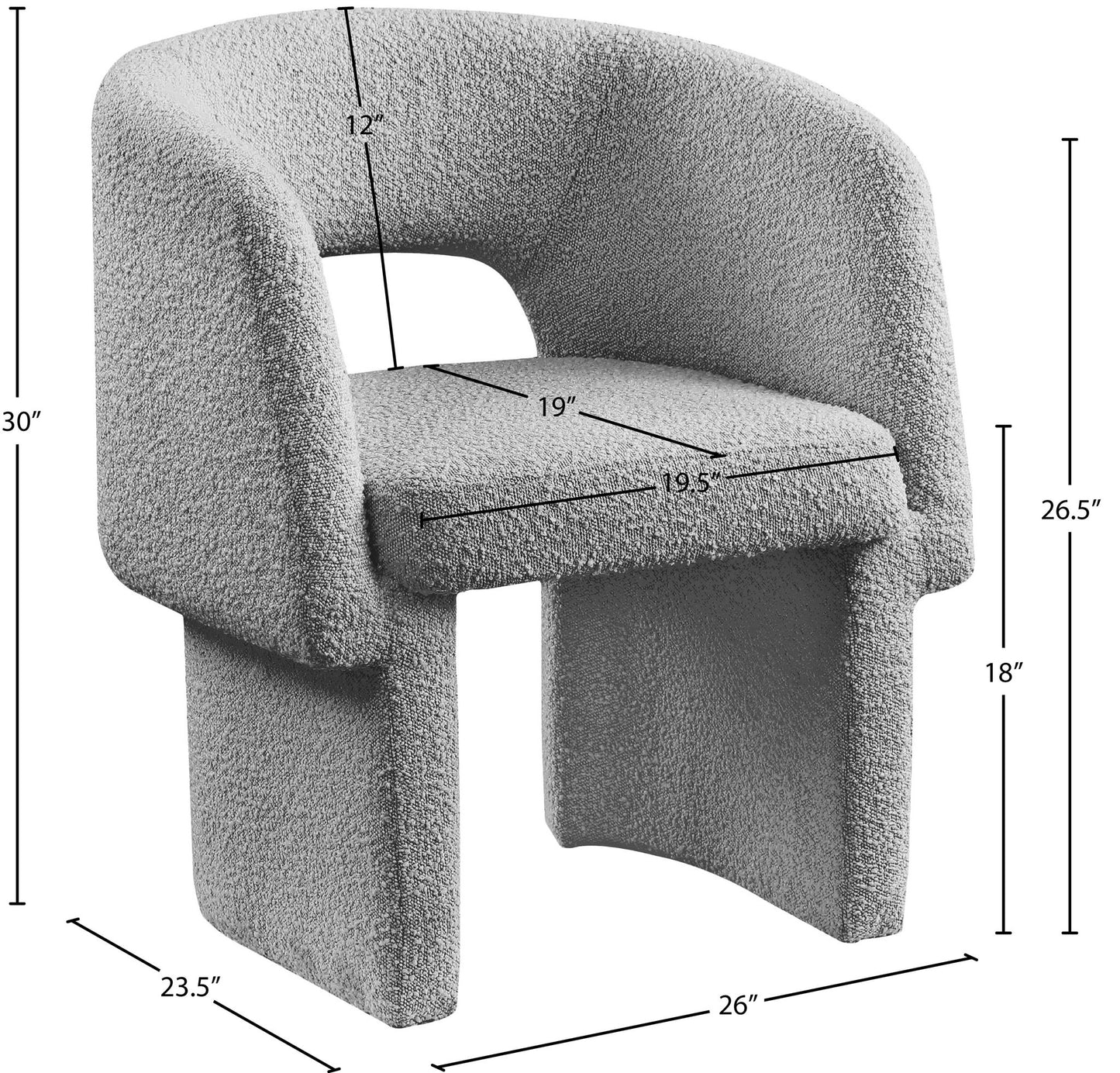 Emmet - Boucle Dining Chair / Accent Chair