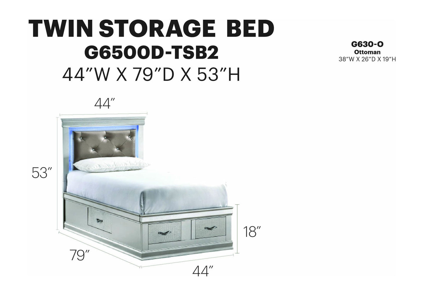 Glory Furniture - Lorana - Storage Bed