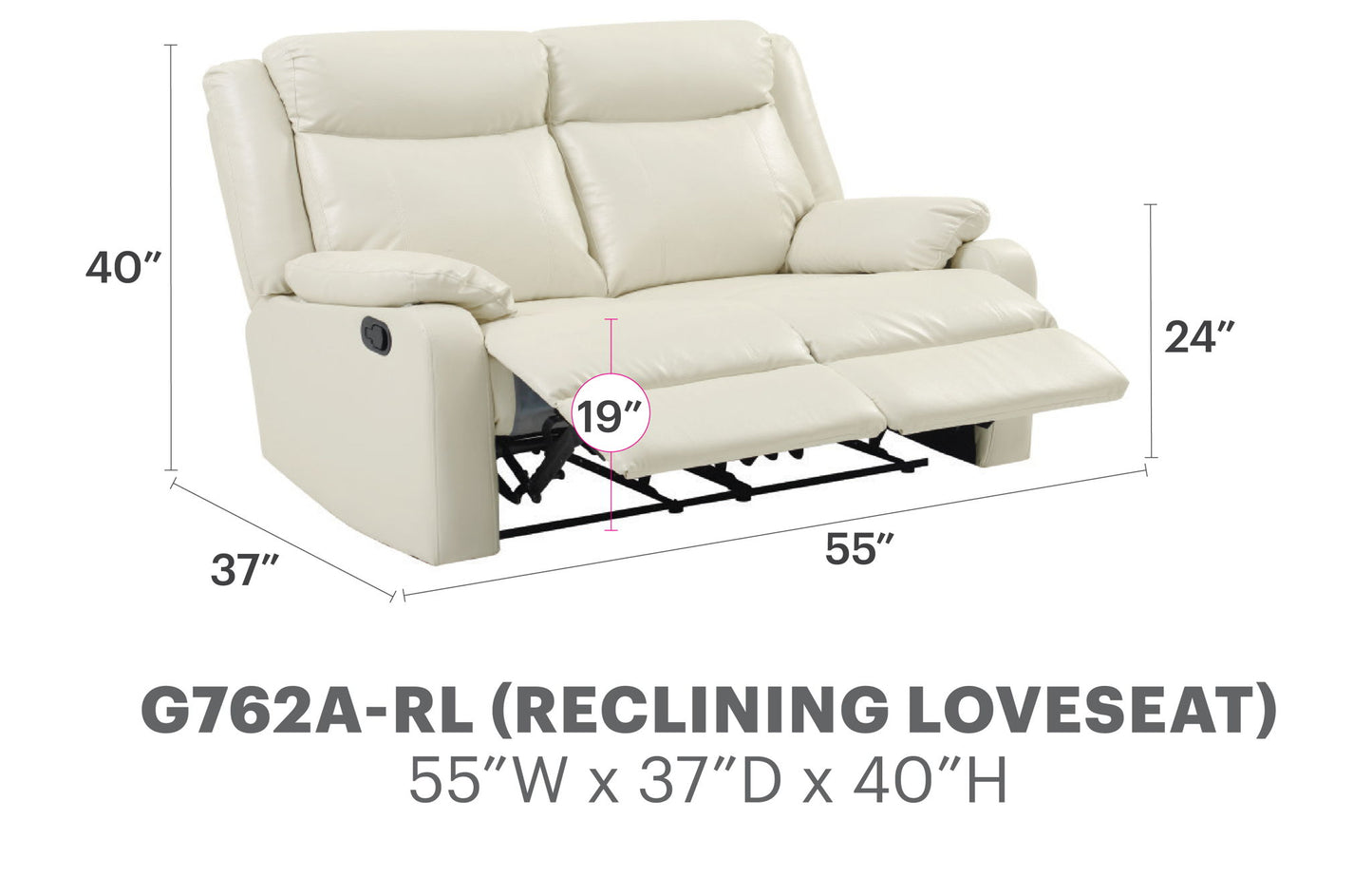 Glory Furniture - Ward - Double Reclining Loveseat