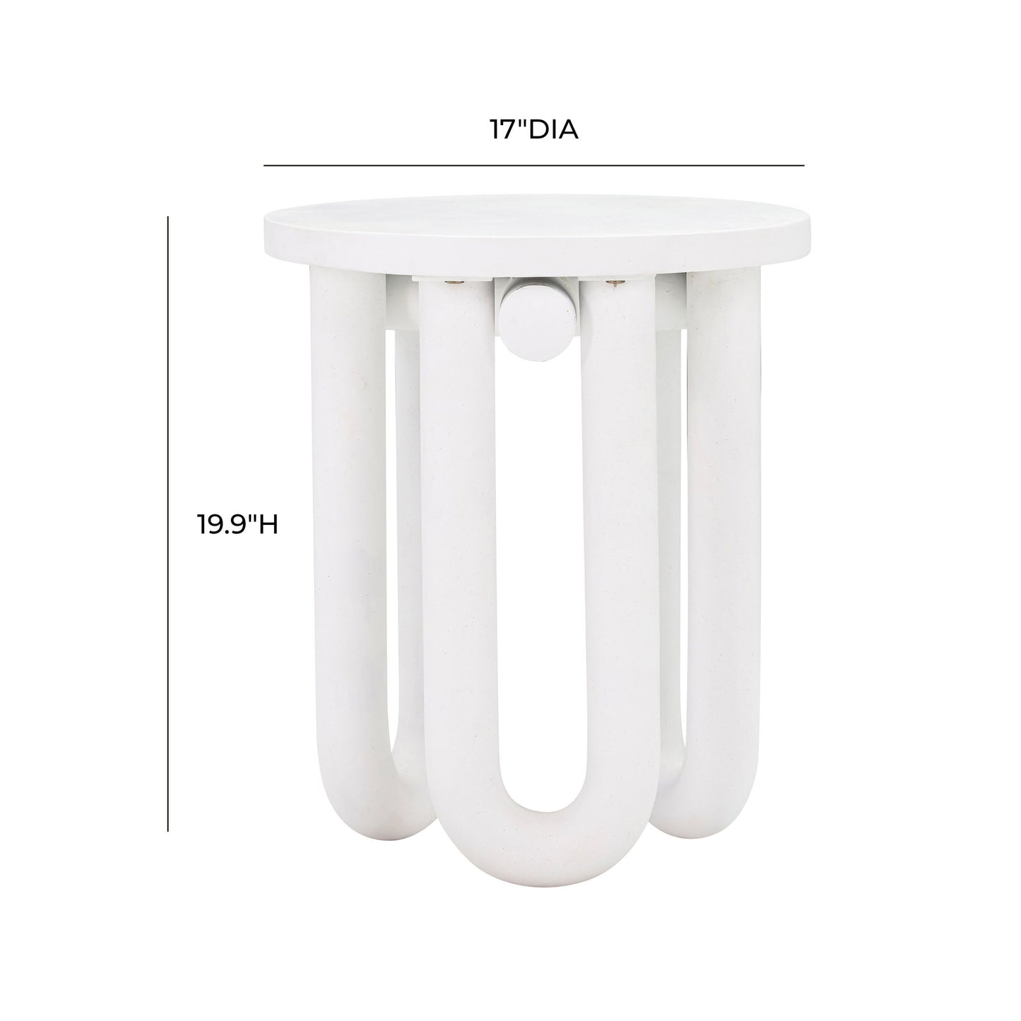 Tildy - Concrete Side Table - White