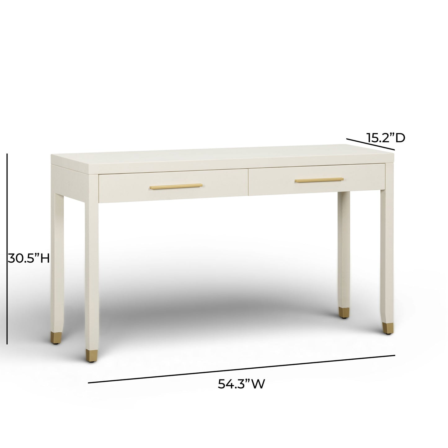 Dani - Faux Shagreen 2-Drawer Console Table - Cream