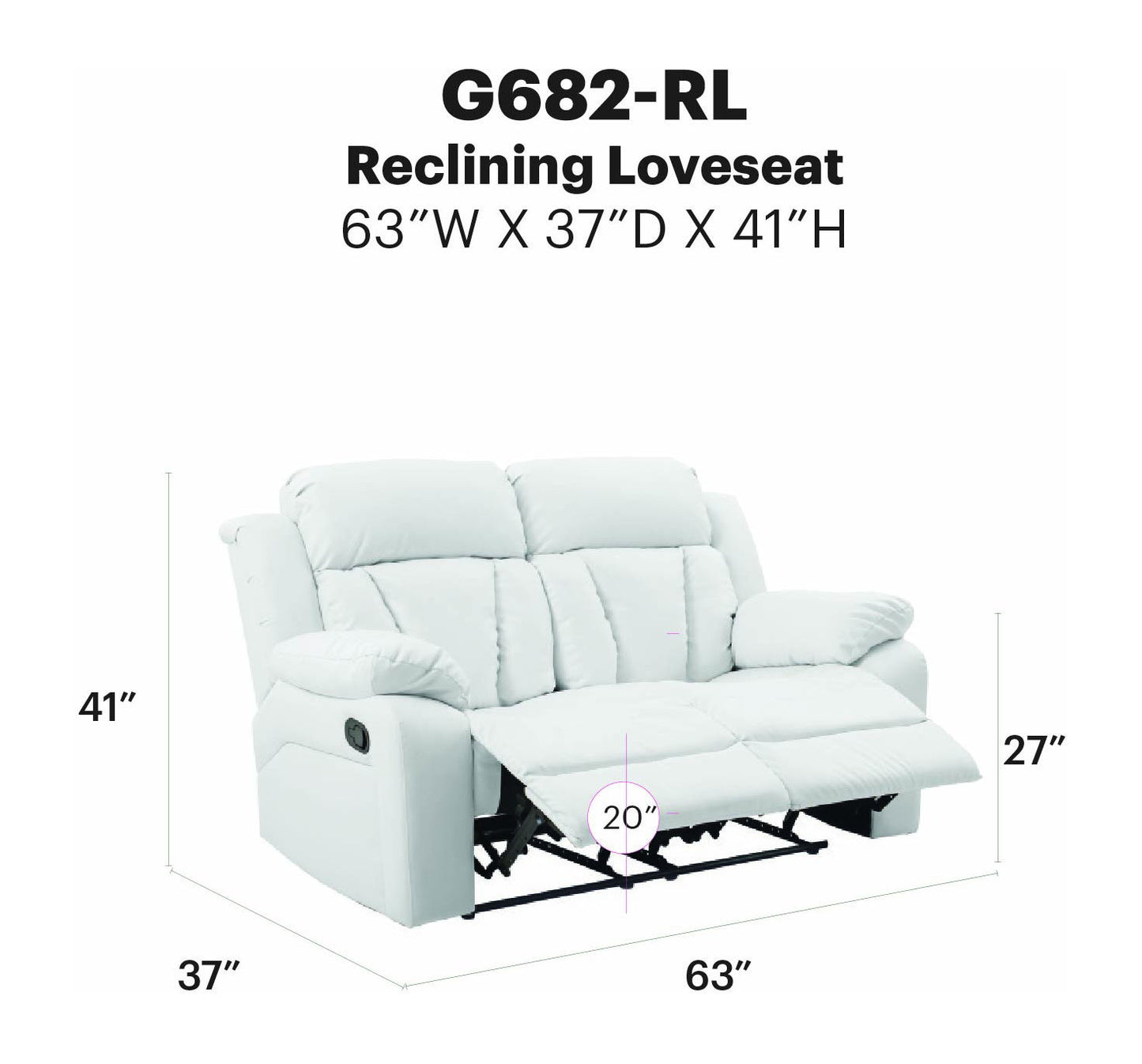Glory Furniture - Daria - Reclining Loveseat