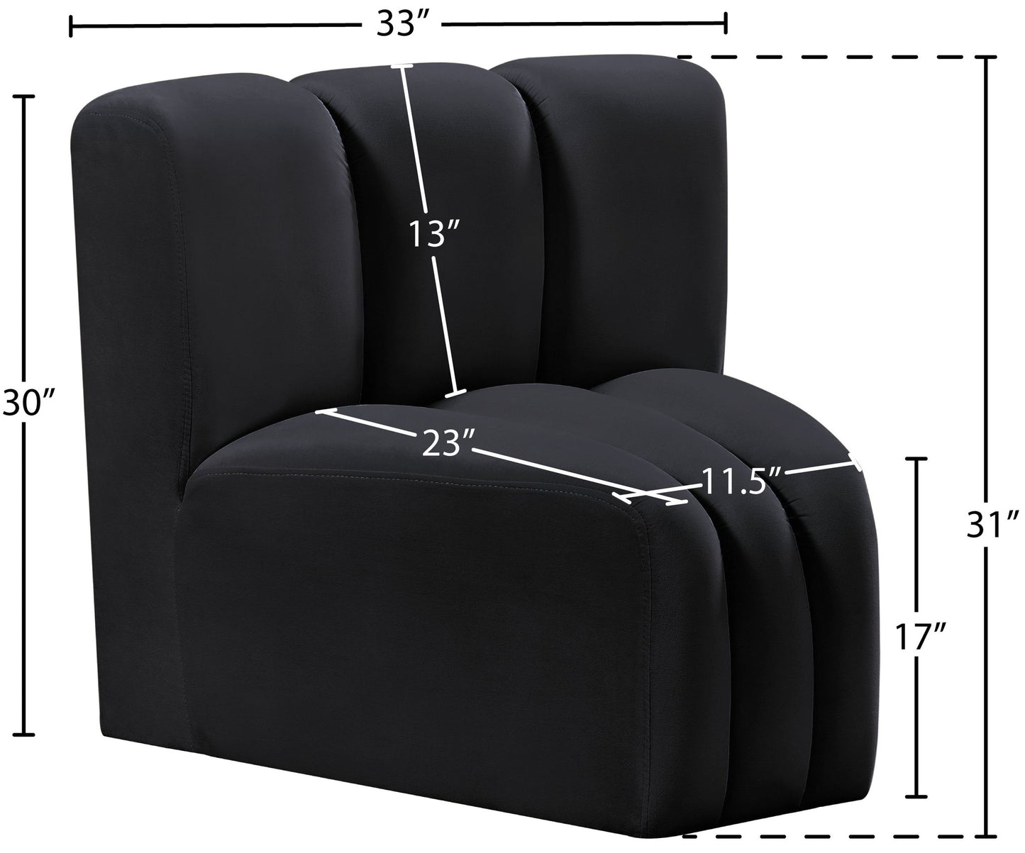 Arc - Velvet Curved Corner Chair