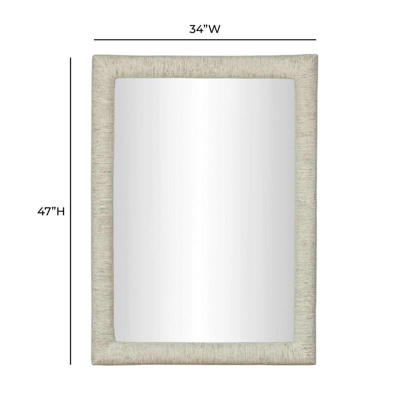 Orpheus - 34" x 47" Ribbed Rectangular Wall Mirror - Faux Stone